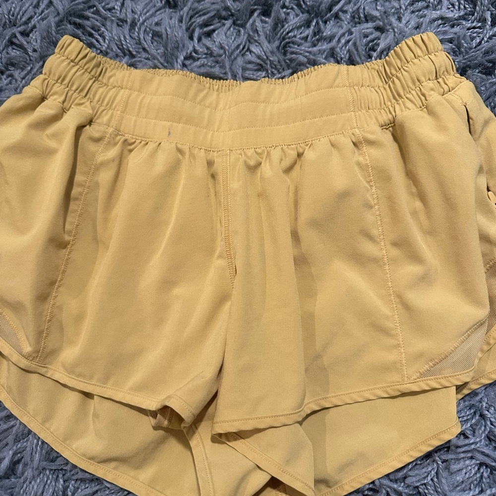 Lululemon Athletica Yellow Athletic Shorts with Elastic Waistband